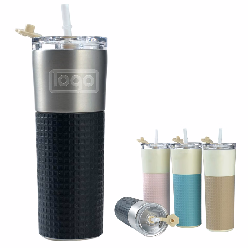 19oz Portable Stainless Steel Coffee Straw Tumbler