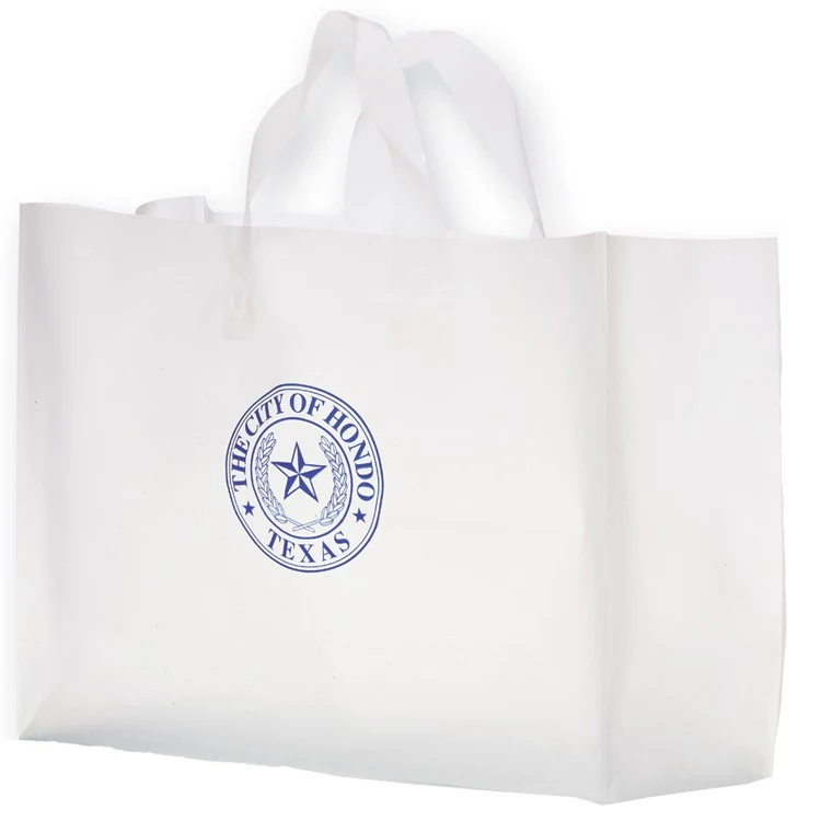 Clear HDPE Frosted Soft Loop Shopper 1
