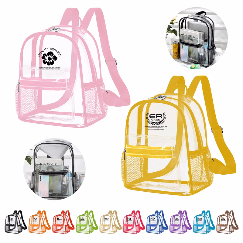 11'' x 15'' 0.3mm Waterproof Clear PVC Backpack (MOQ: 20 pcs)