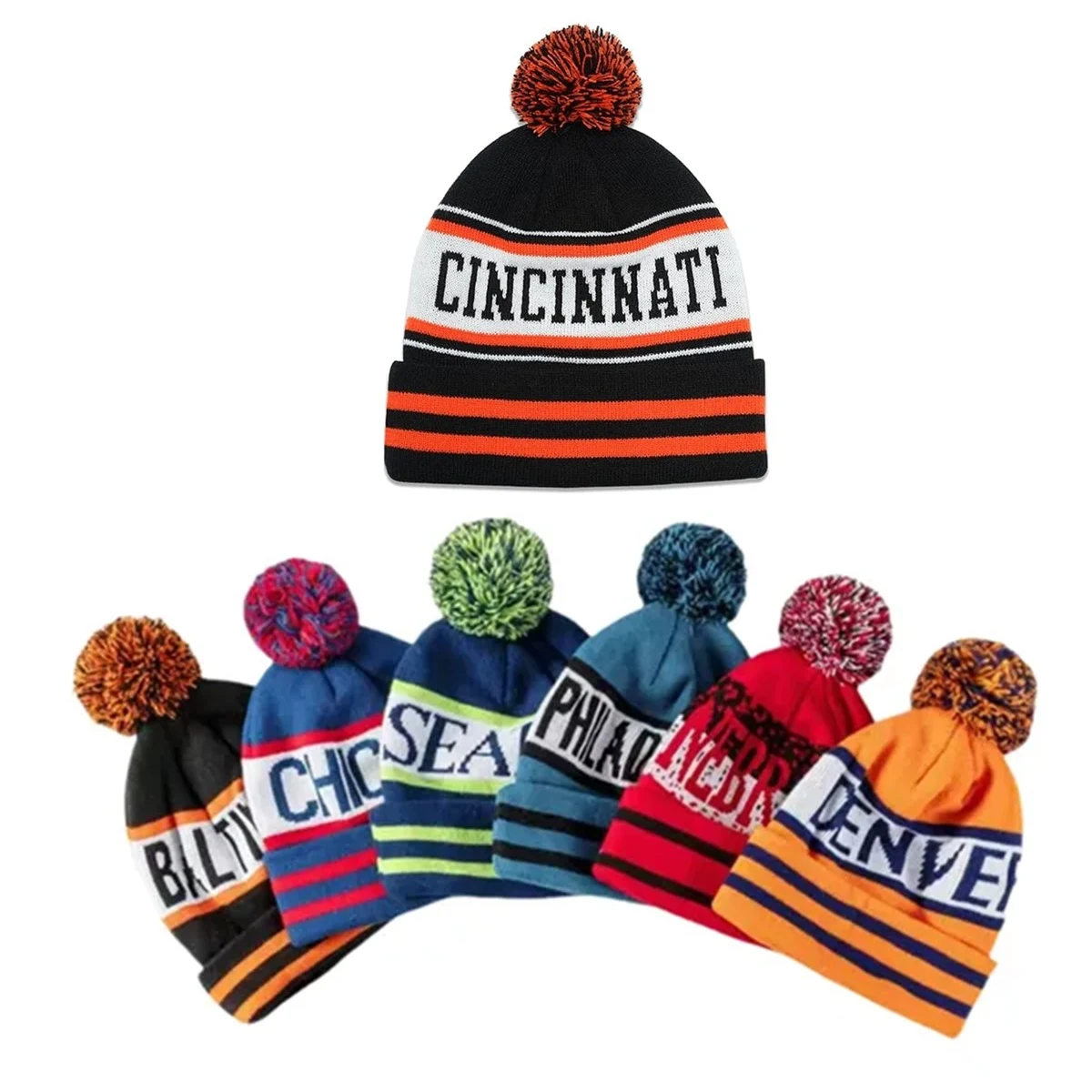 MOQ50 Custom Pom Beanie for Winter Gifts 1
