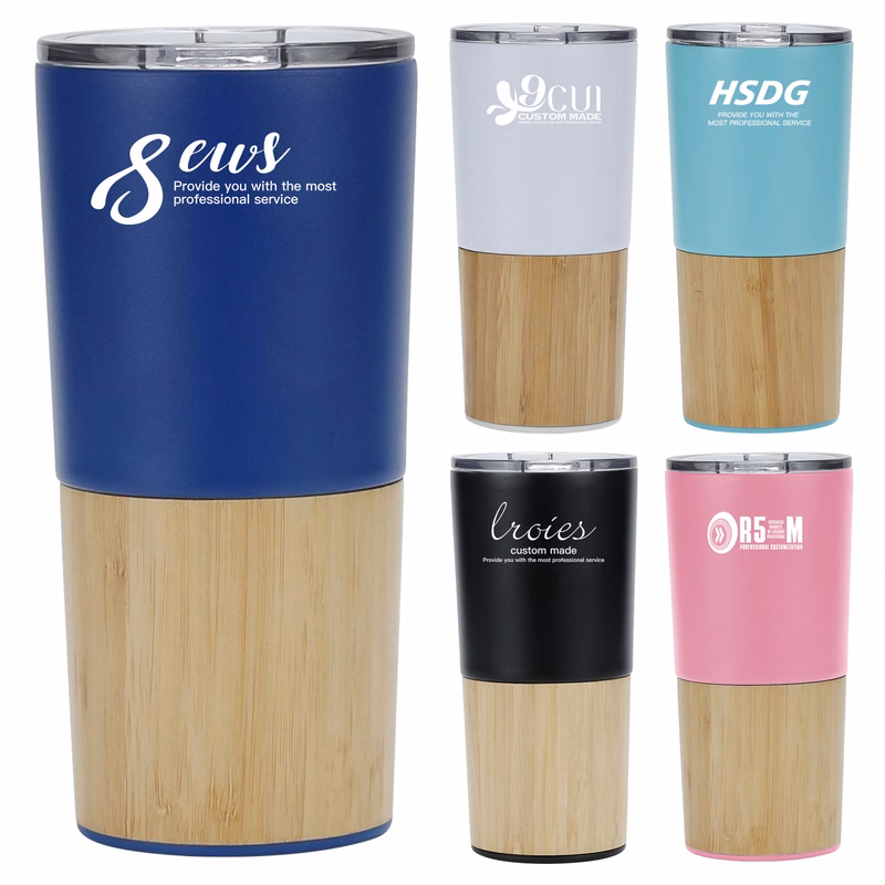 Double Wall Stainless Steel Tumbler with Bamboo Shell