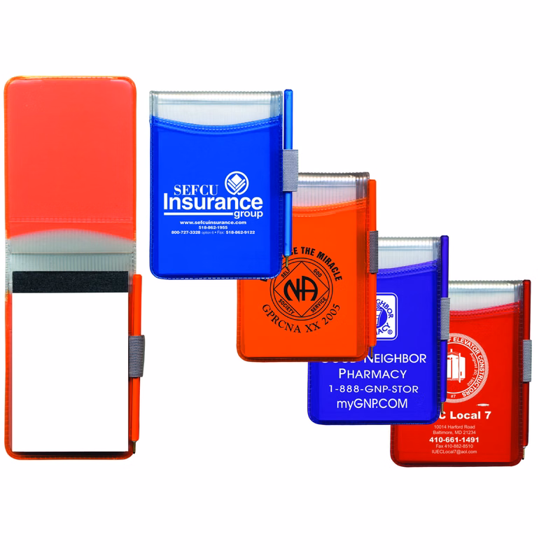 Hard Cover Memo Book w/ Pad & Matching Pen (30 Page Insert)