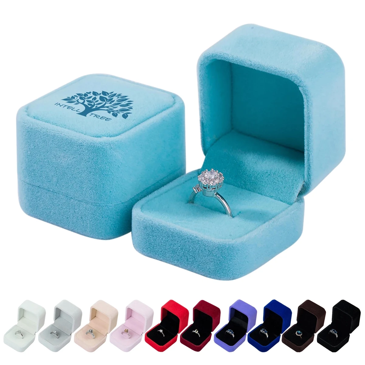 Velvet Ring Gift Boxes Jewelry Display 1