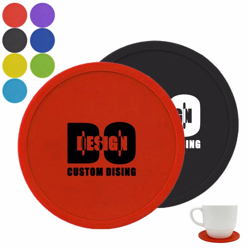 4 Inch Round Silicone Coaster MOQ 100PCS