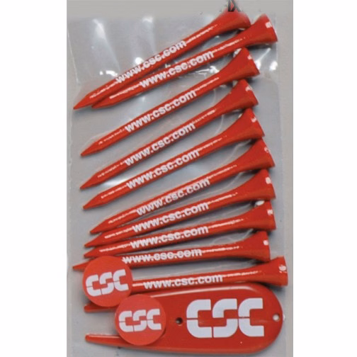 Value Poly Bag Pack w/ Ten 2 3/4" Tees, 2 Markers & 1 Divot Fixer