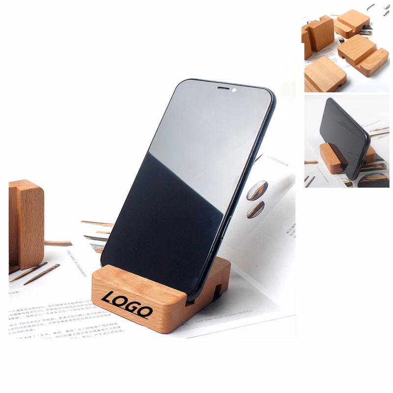 Desktop wooden mobile phone tablet base