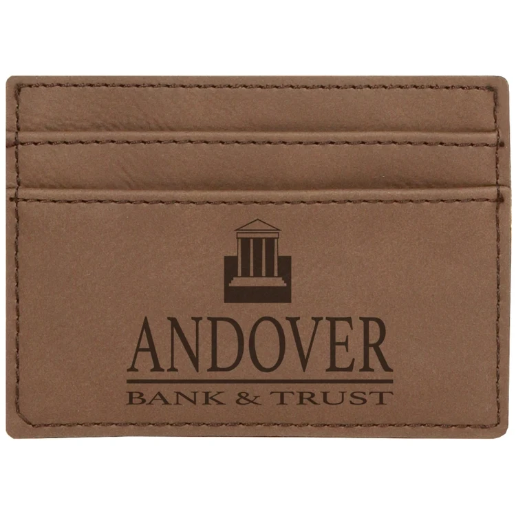 Dark Brown Leatherette Wallet Clip 1