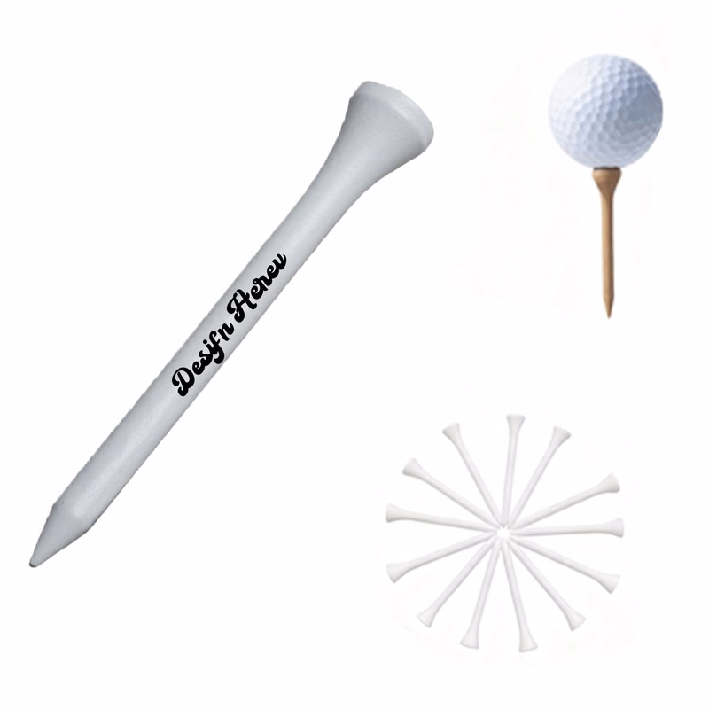 Premium White Wooden Golf Tees - Durable Natural Birch