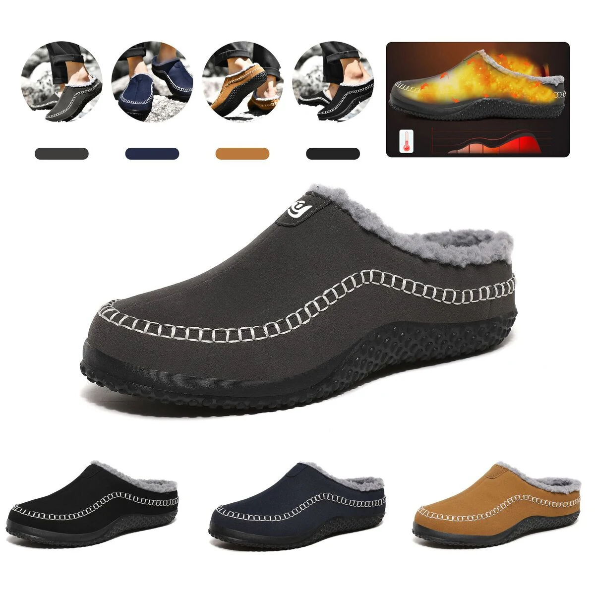 Men's Slip On Moccasin Slippers 1