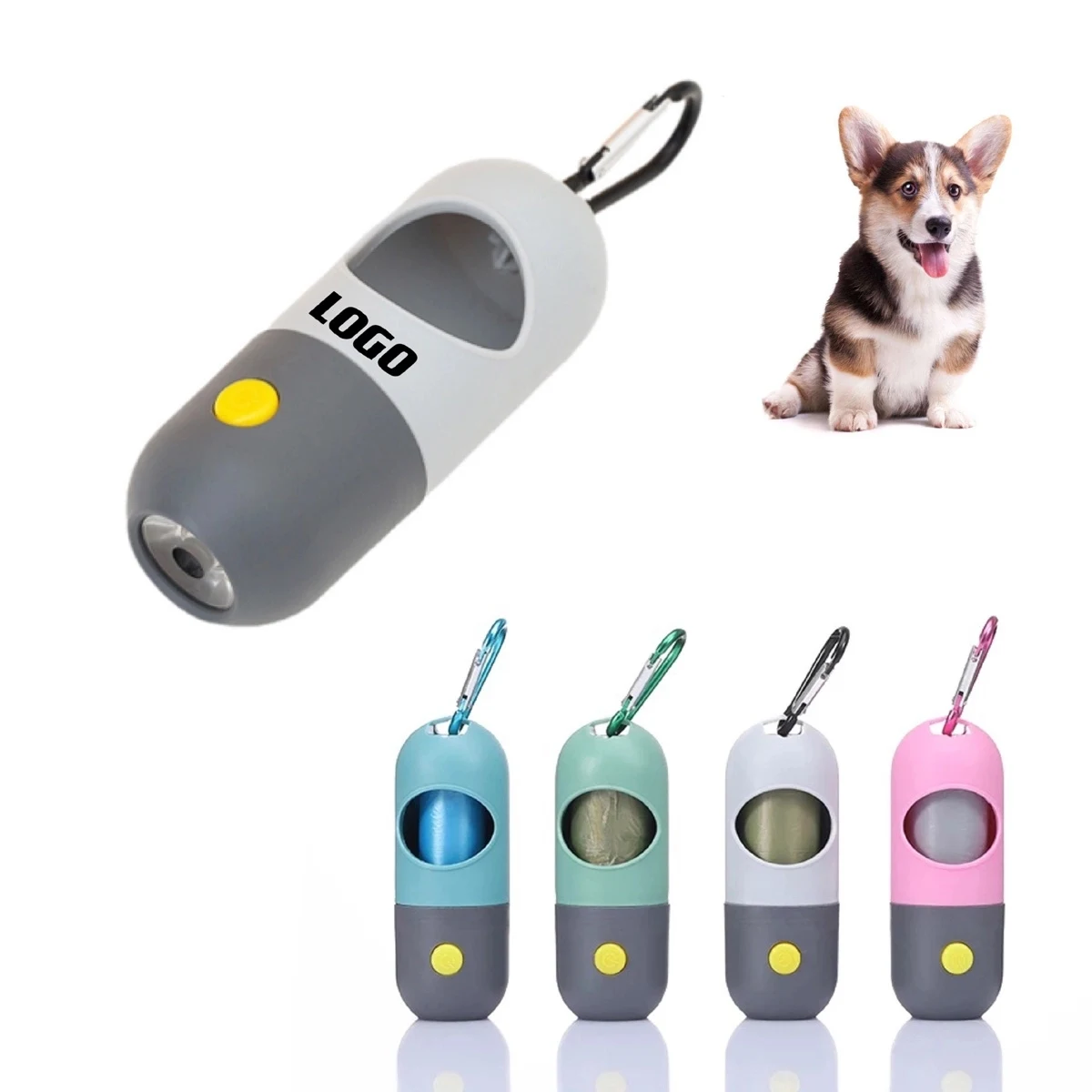 Silicone Dog Poop Bag Dispenser with LED Light 1