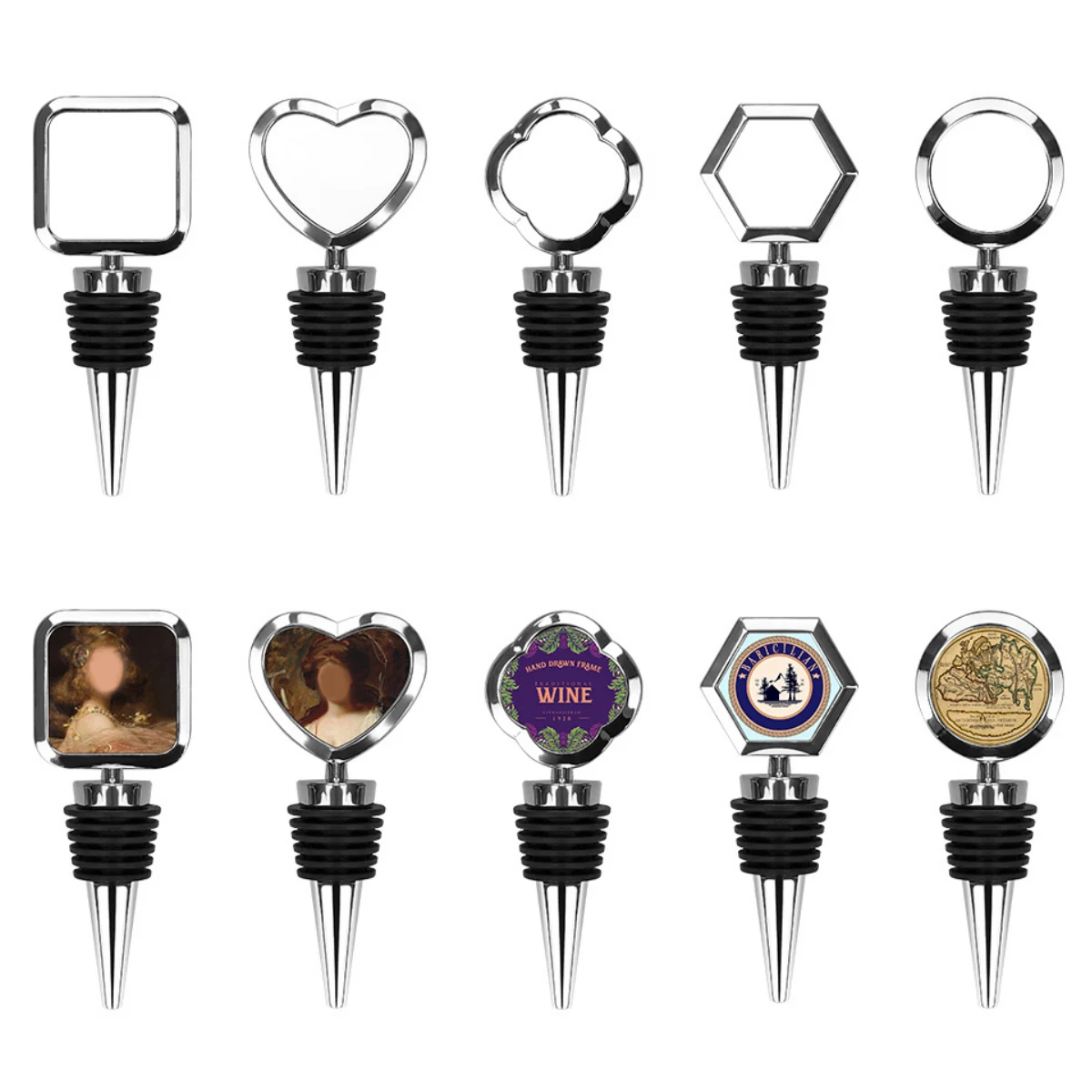 Customizable Stainless Steel Wine Bottle Stoppers 1