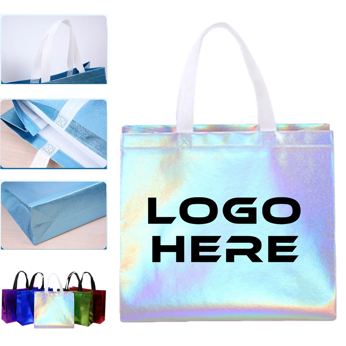 Iridescent Non Woven Tote Bags 1