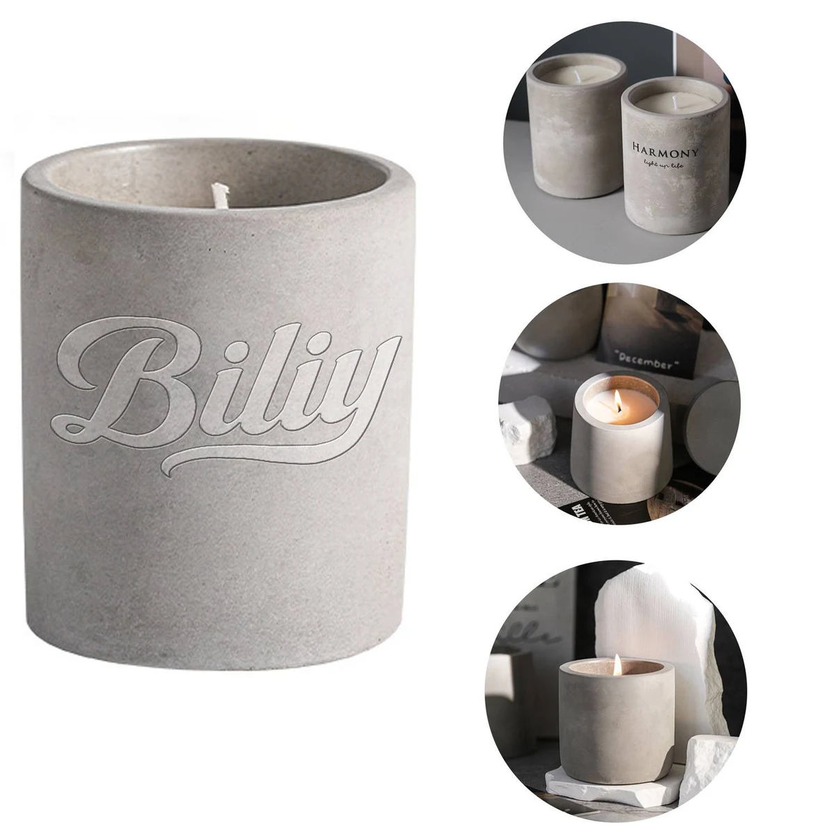 Cement Candle Holders 1