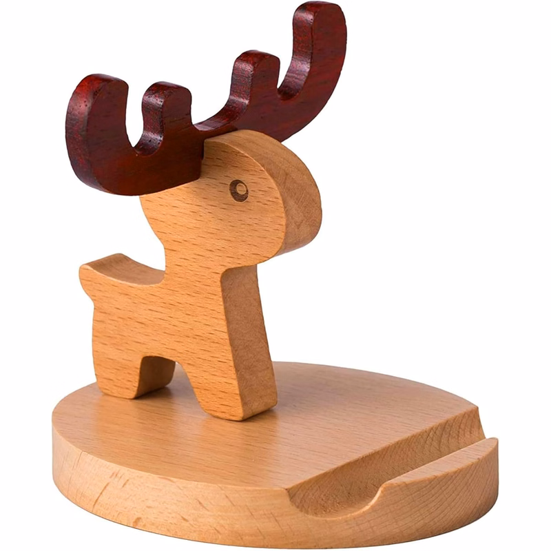Deer Shaped Wooden Phone Holder