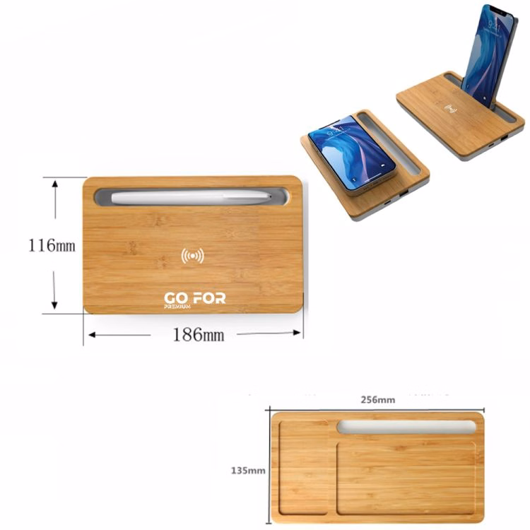 10W Bamboo Wireless Fast Portable Charger Phone Stand Holder