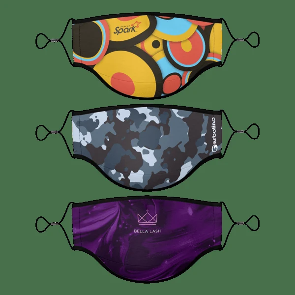 IMPORT Titan 3-Ply Dye-Sub Adult Face Mask w/ Adjustable Elastic Straps 1