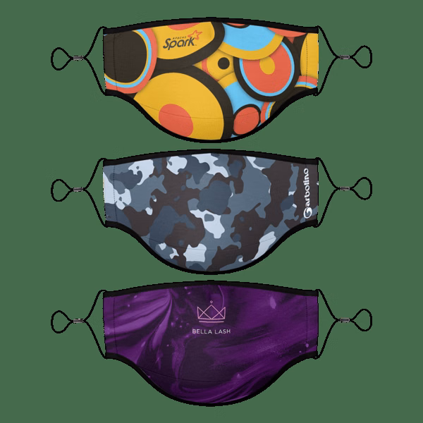 IMPORT Titan 3-Ply Dye-Sub Adult Face Mask w/ Adjustable Elastic Straps
