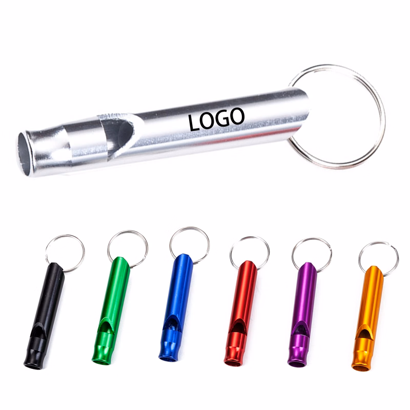 Aluminum Alloy Whistle With Keychain