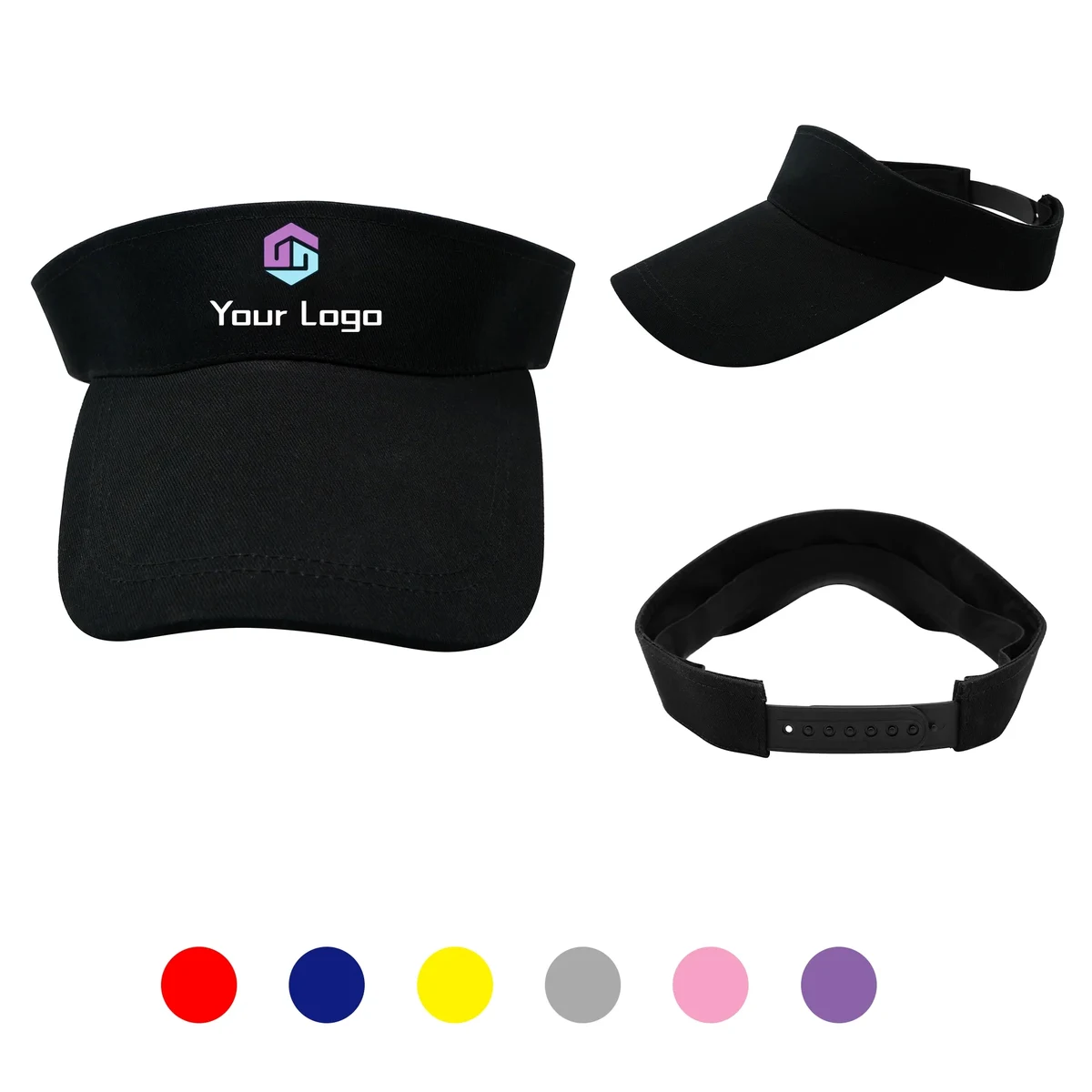 4" Brim Cotton Visor Cap 1