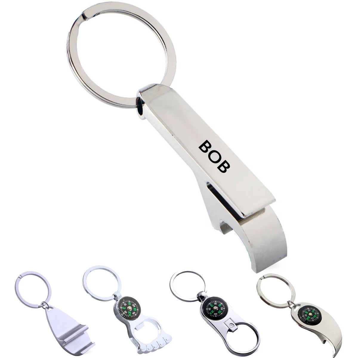 Personalized Metal Bottle Opener Keychain With compass 1