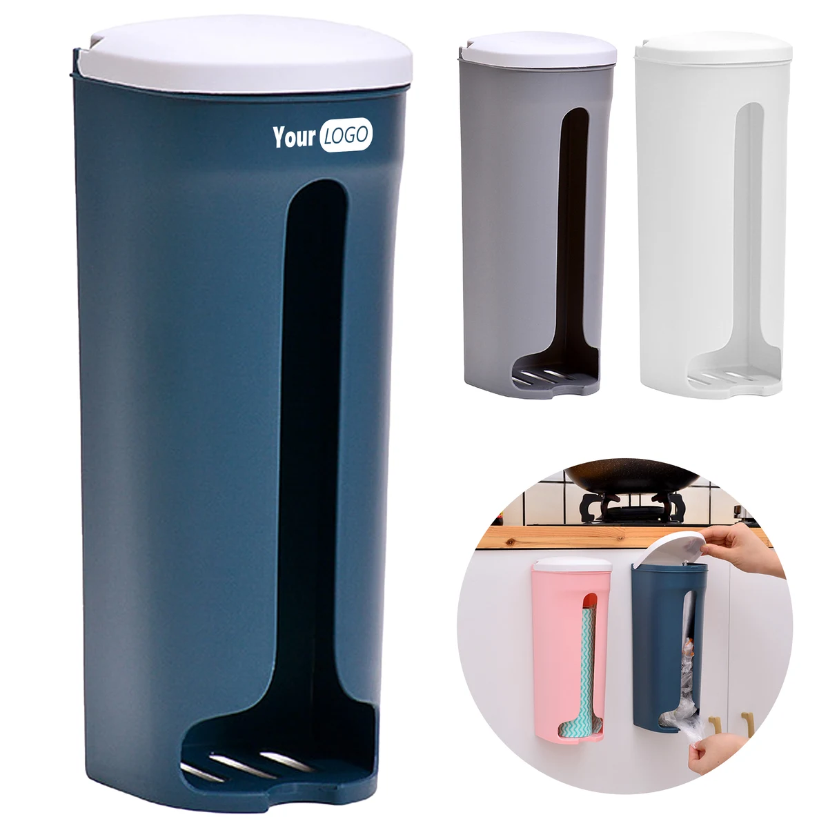 Polypropylene Kitchen Wall Mounted Garbage Bag Storage Box 1