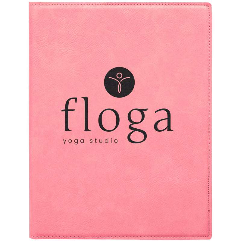 7" x 9" Leatherette Pink Portfolio