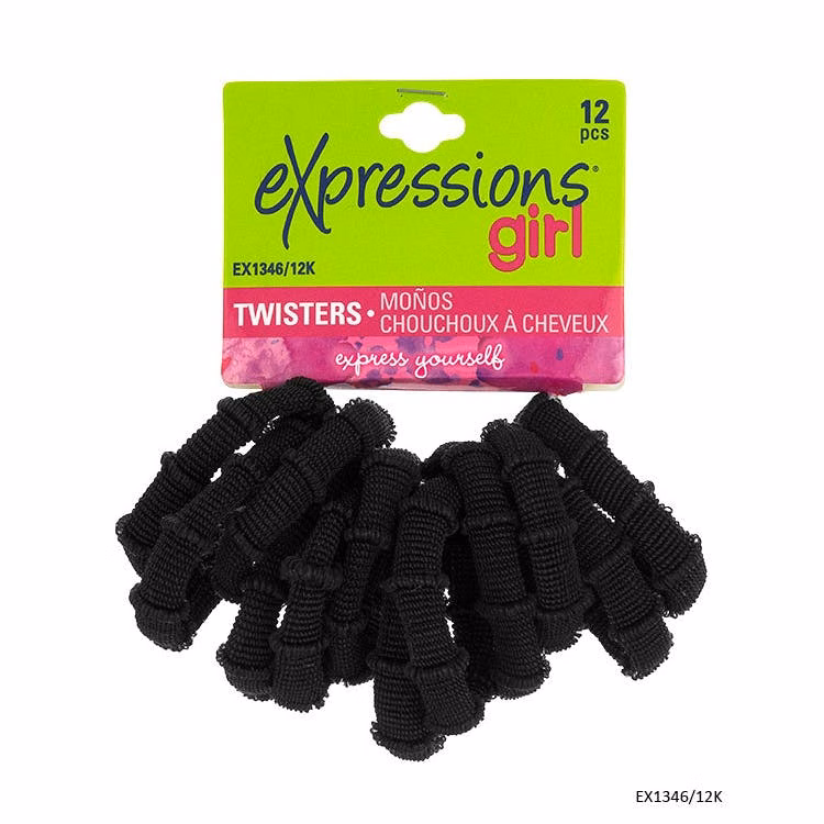 Ponytail Holders - Black 12 Pack