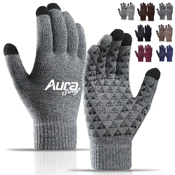 Custom Knit Touchscreen Gloves with Anti-Slip Grip — Winter Tech Promo 1