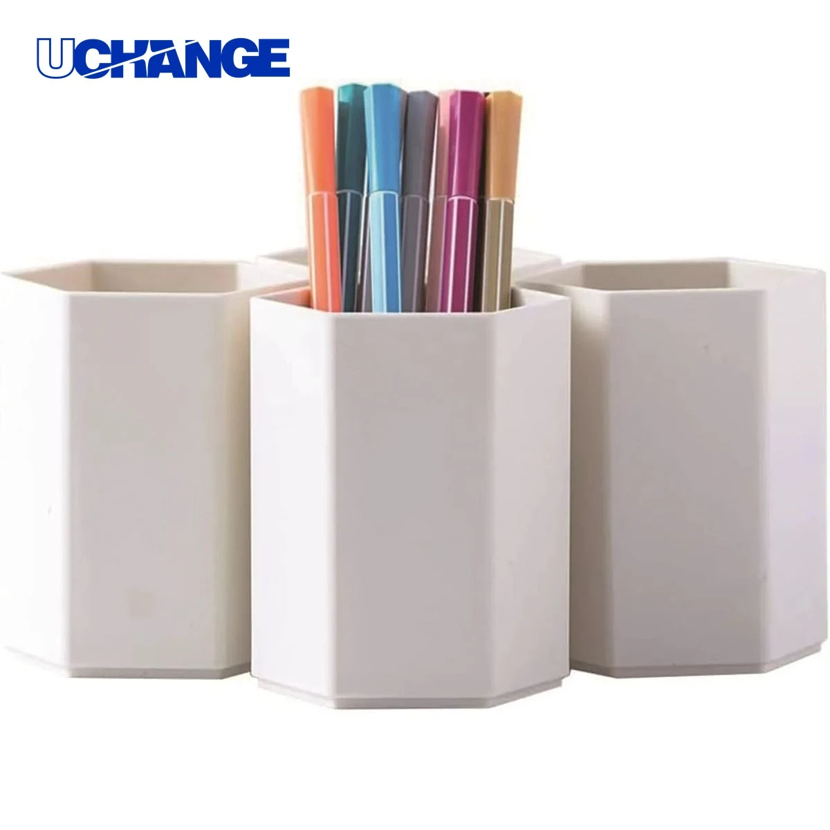 Non slip Hexagon Plastic Pen Holder 1