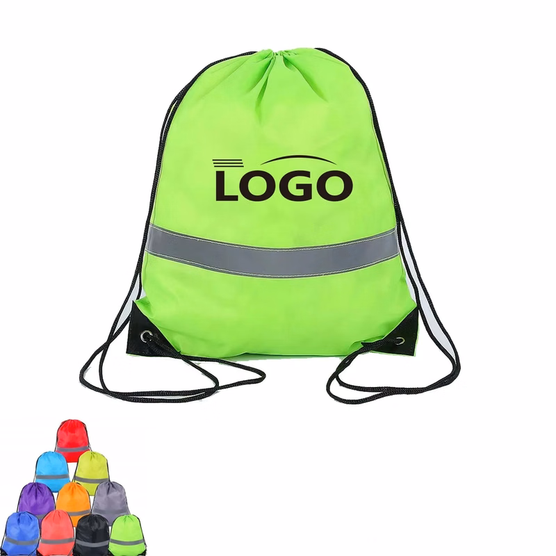Reflective Polyester Drawstring Bag