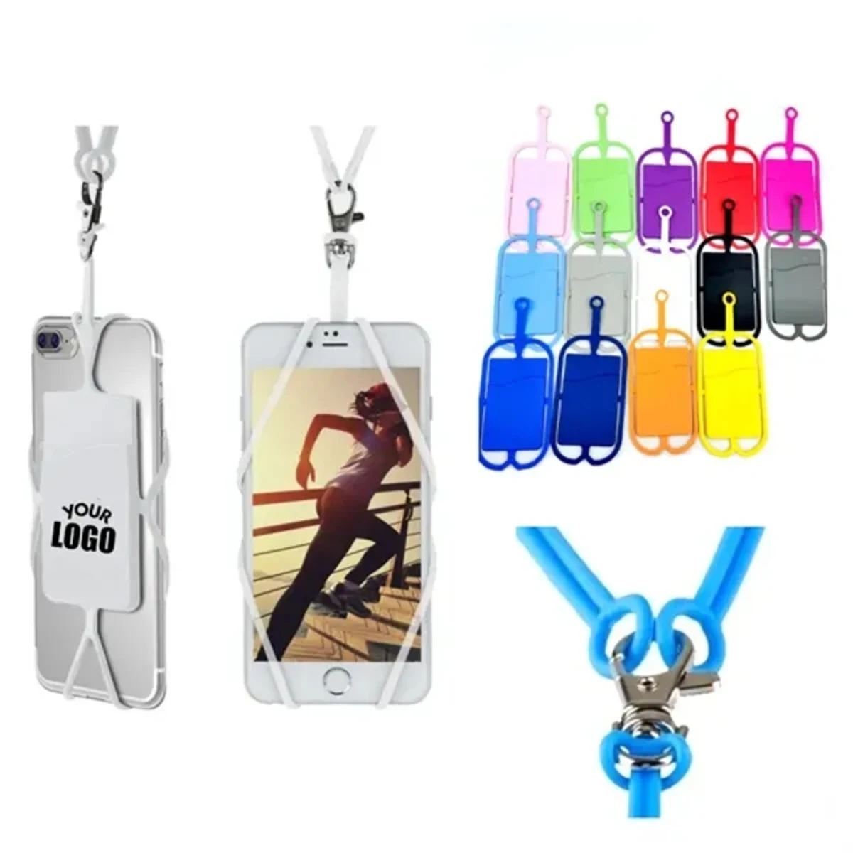 Silicone Lanyard Phone Holder With Card Pocket 1