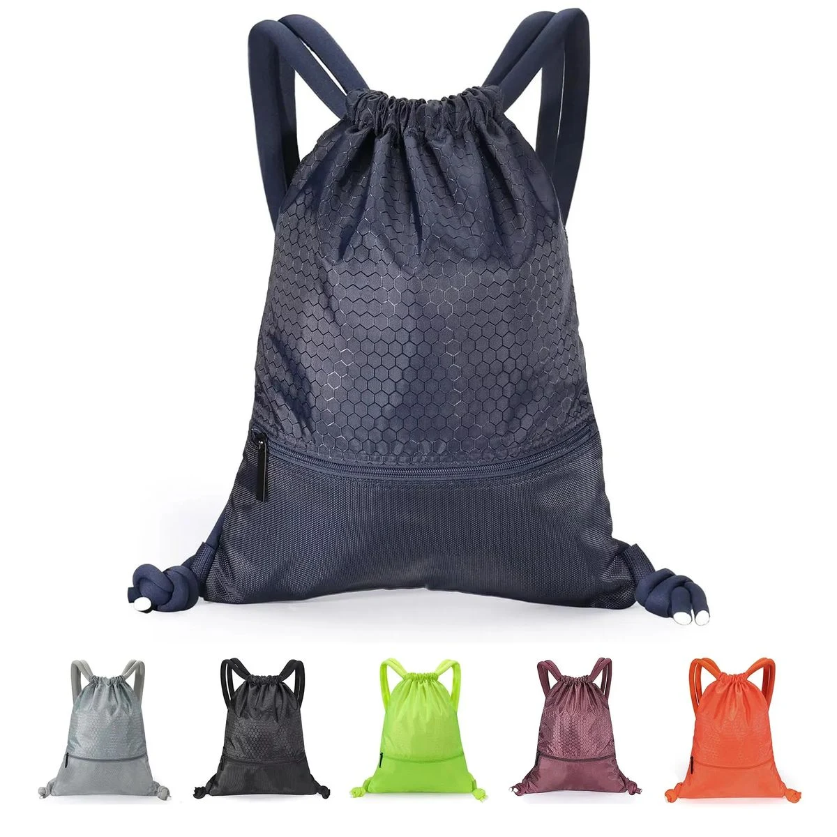 Sports and Fitness Drawstring Zipper Backpack 1