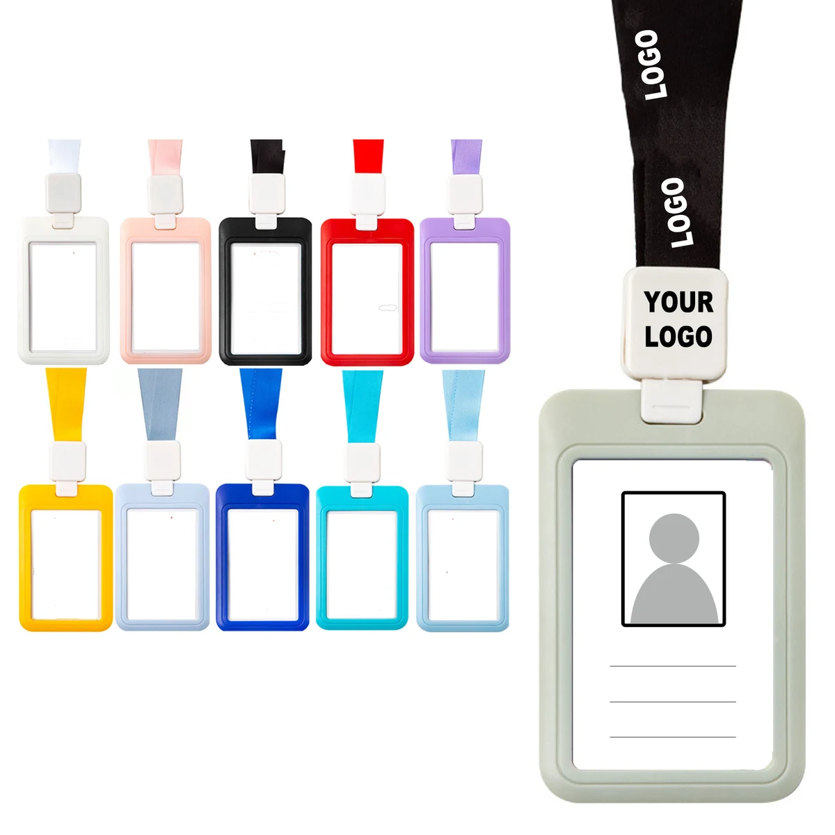ID Card Holder Work Badge With Lanyard 1