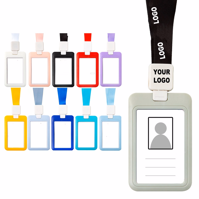 ID Card Holder Work Badge With Lanyard