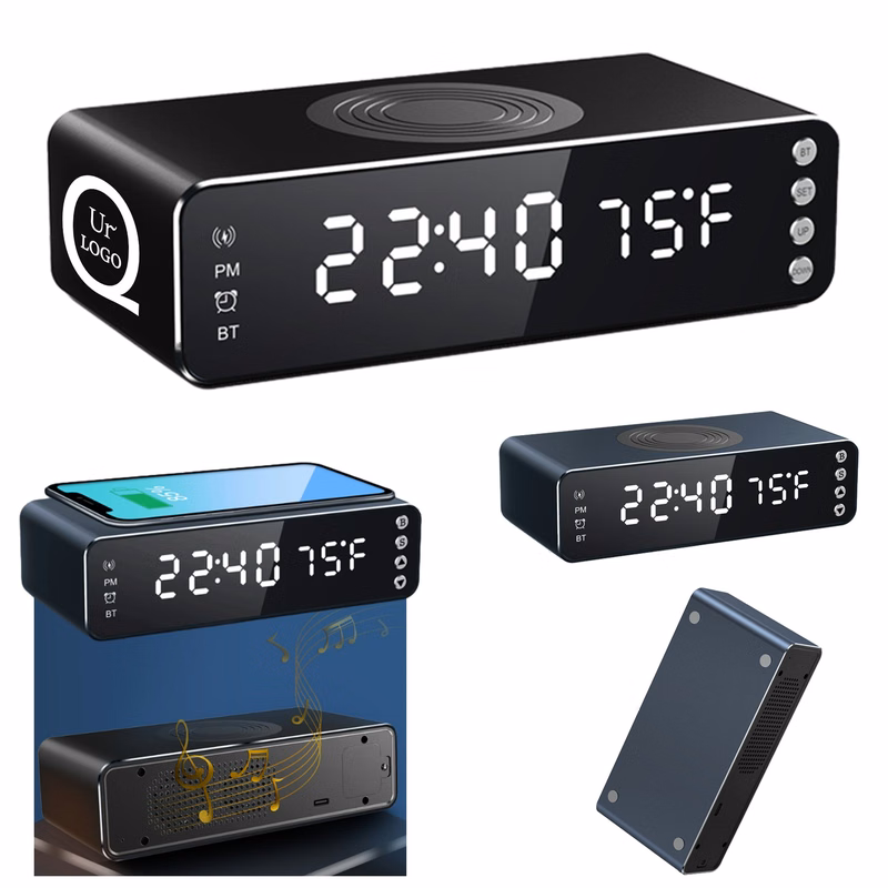 Wireless Charging Bluetooth Speaker Alarm Clock