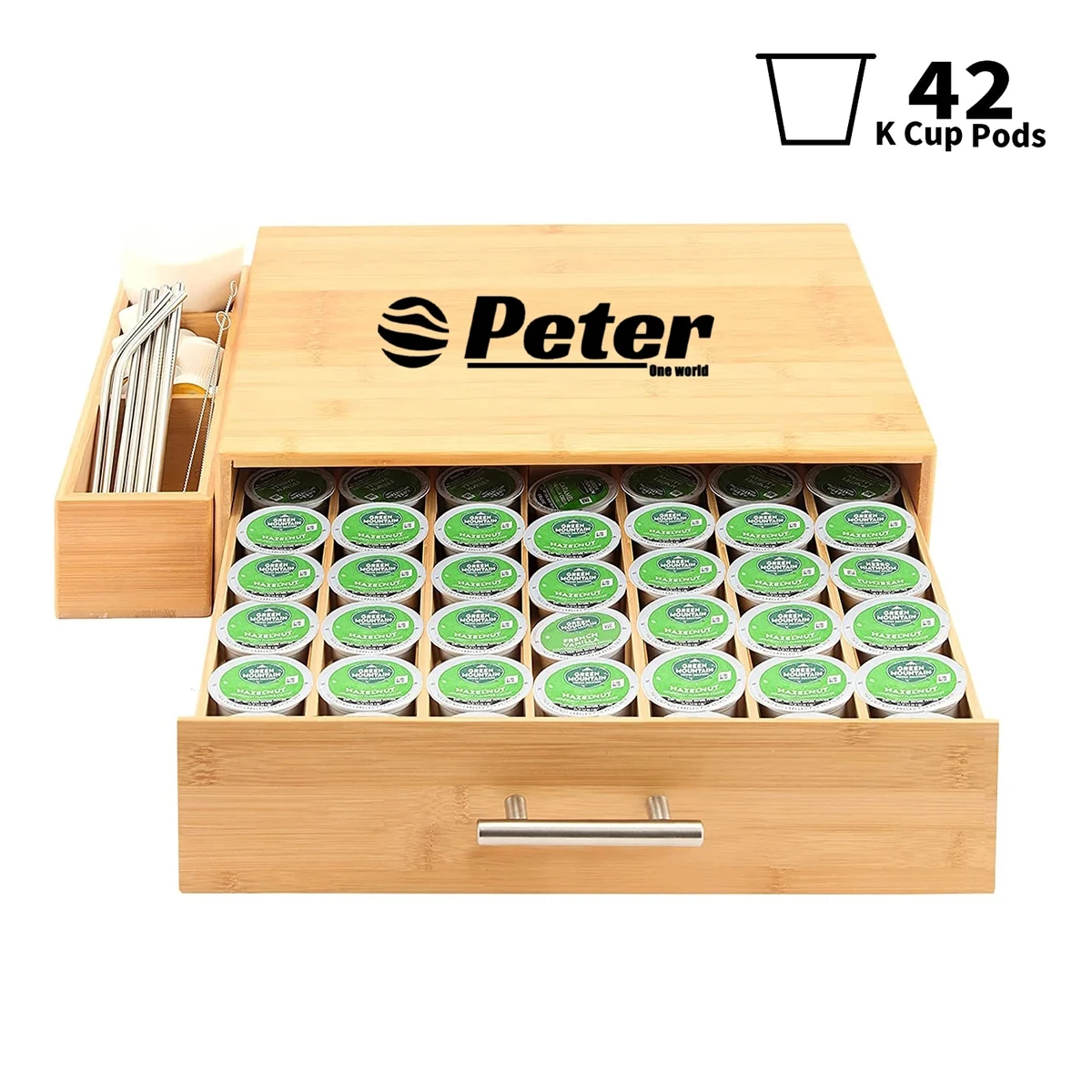 Bamboo Coffee Pod Storage Organizer 1