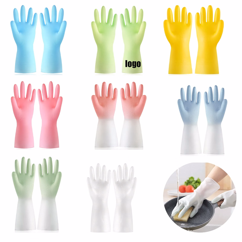 Mixing Color Kitchen Rubber Gloves