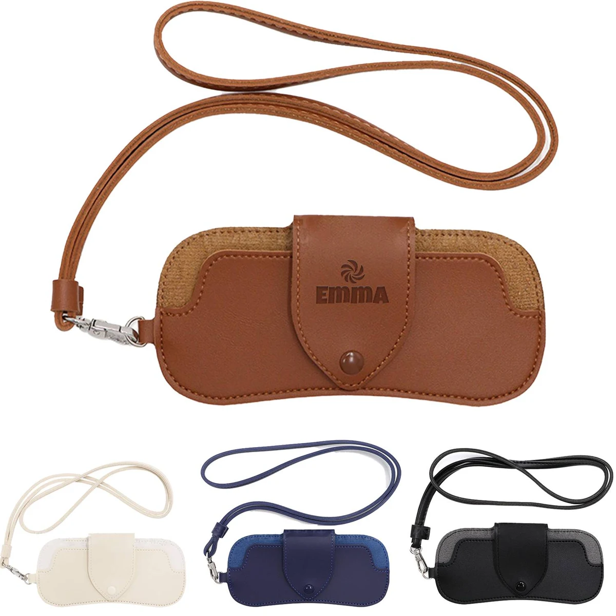 PU Leather Glasses Holder W/ Strap 1