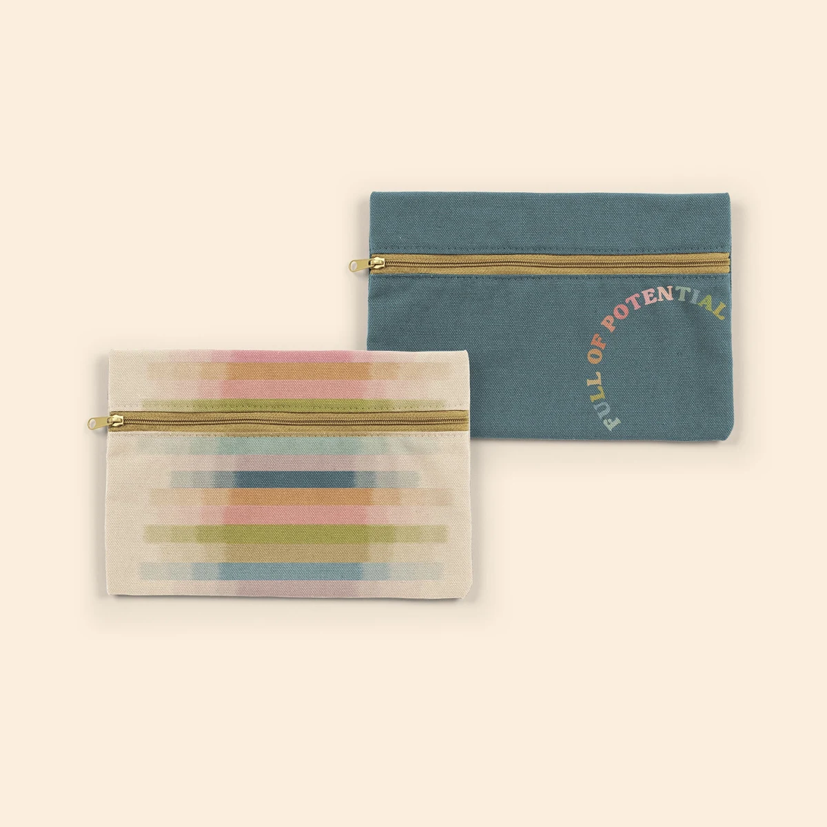 ZIP FRONT POUCHES - 4CP PIGMENT DYED CANVAS - MEDIUM 1