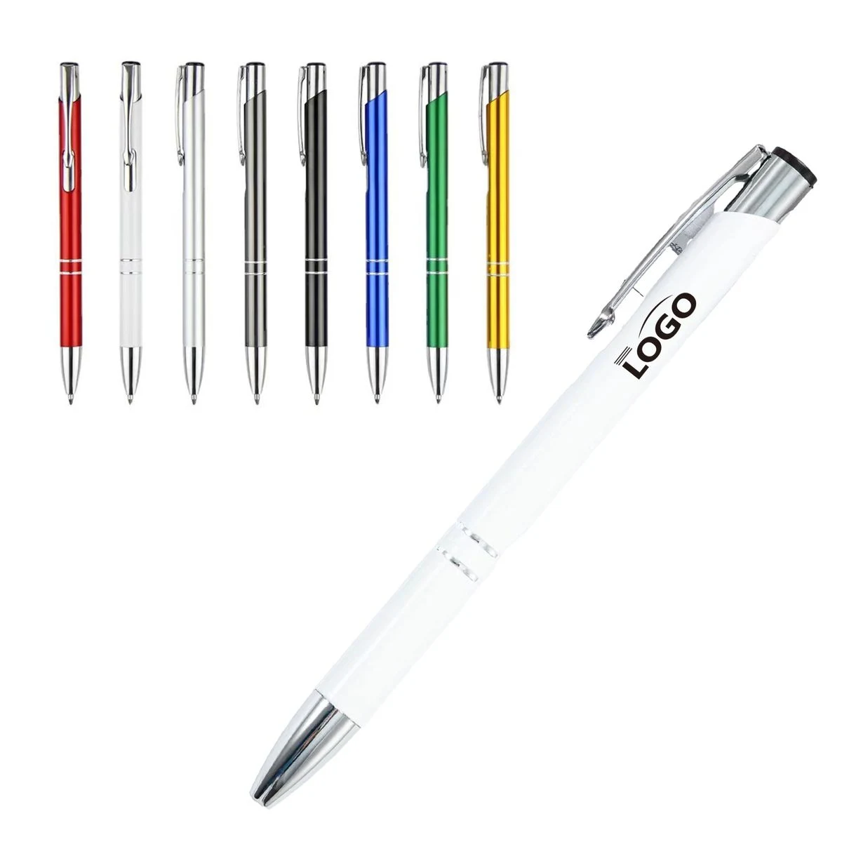 Slant-Tip Aluminum Ballpoint Pen MOQ 500, custom pen with logo imprint 1