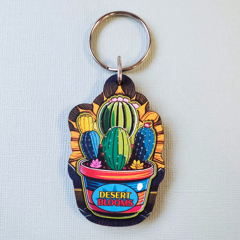 Ultra Vivid Recycled Wood Keychains