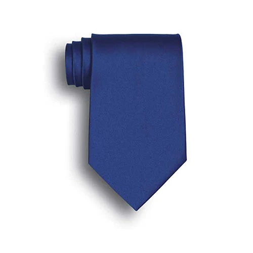 Royal Blue Polyester Satin Tie 1