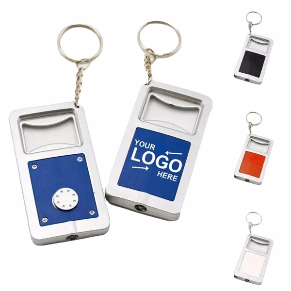 Custom Dual LED Flashlight Bottle Opener Keychain — Tech-Ready Utility Accessory