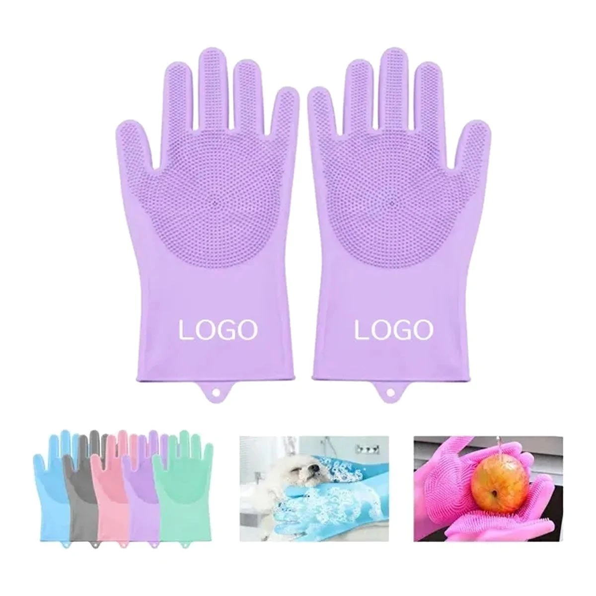 Customizable Multi-Functional Silicone Scrubbing Gloves 1