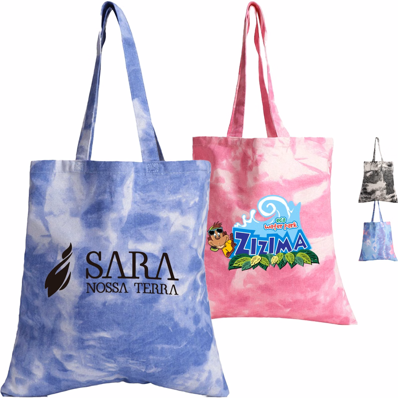 100% Cotton Heavy Canvas Tie-dye Tote Bag USA Decorated (15" x 16")