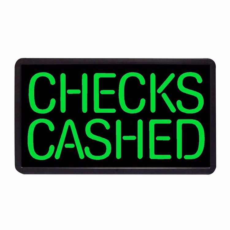 Checks Cashed 13" x 24" Simulated Neon Sign