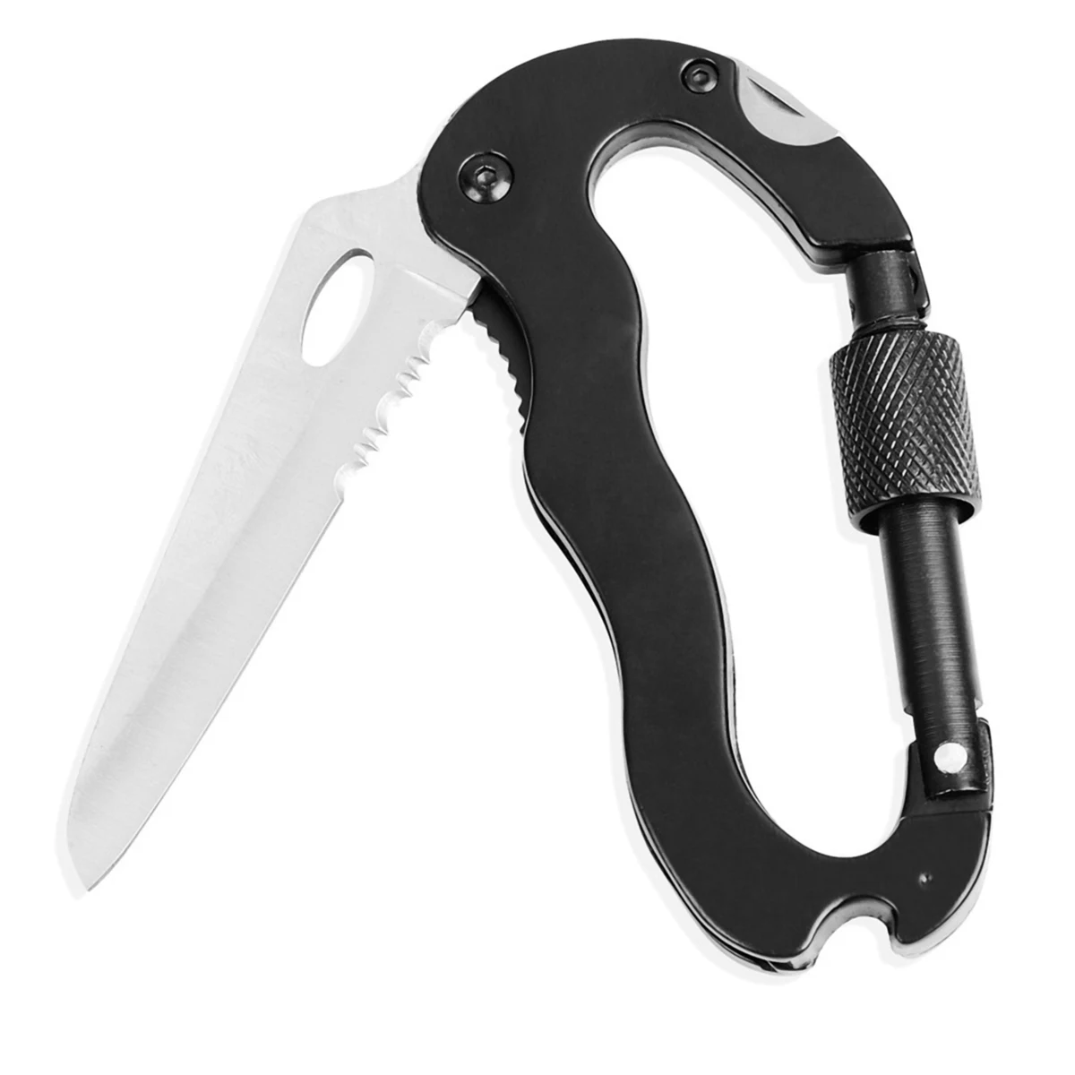 Multifunction Carabiner Pocket Knife w/Bottle Opener 1