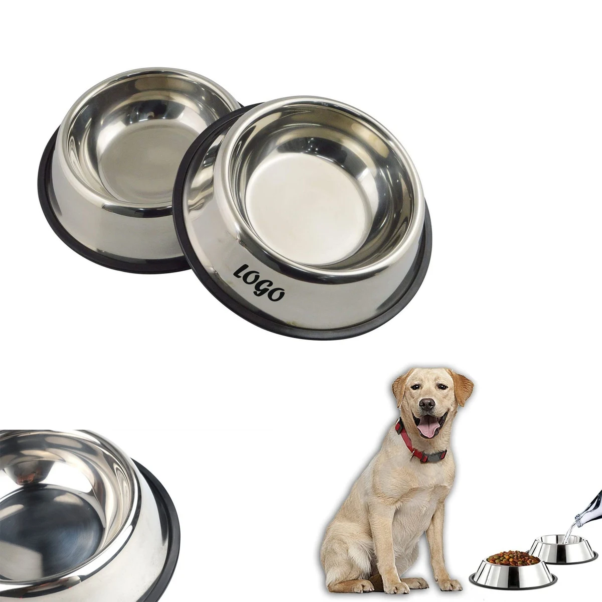 Stainless Steel Pets Feeder Bowl Dog Bowls 1