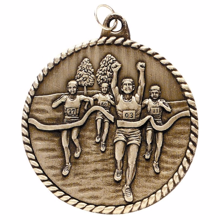 Cross Country High Relief Medal, 2"