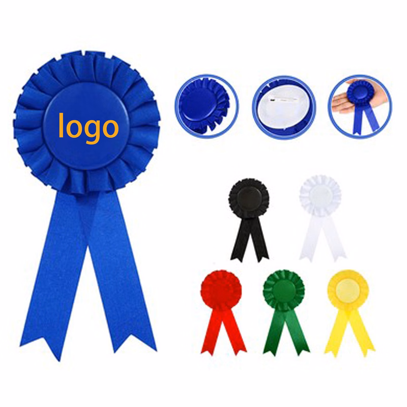 Custom Printed Tinplate Badge W/Ribbon